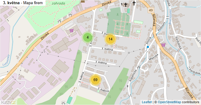 3. května - mapa firem