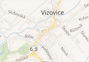 čtvrť A. Háby v obci Vizovice - mapa ulice