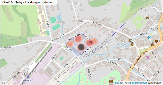 čtvrť A. Háby - mapa podnikání