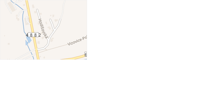 Hodišovská v obci Vizovice - mapa ulice