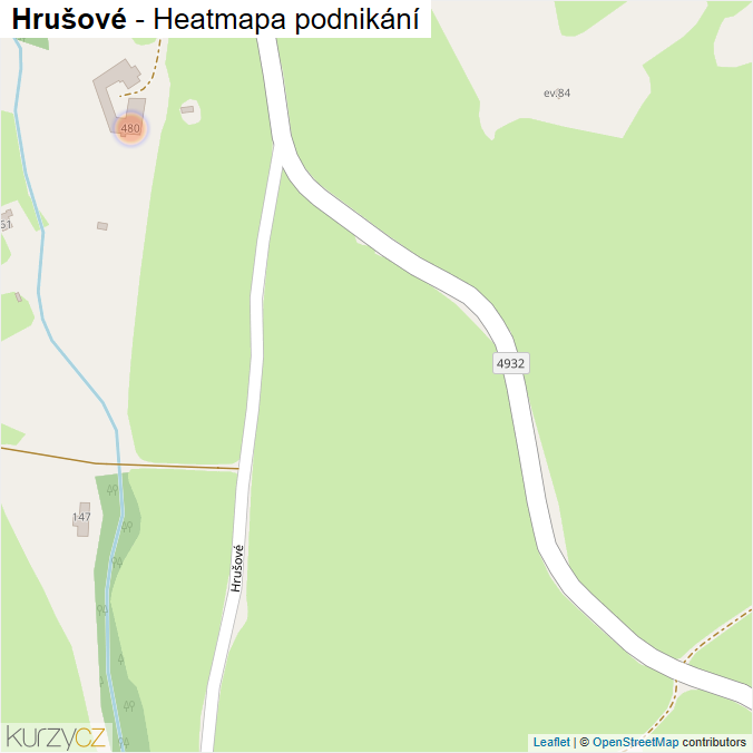 Mapa Hrušové - Firmy v ulici.