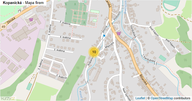 Kopanická - mapa firem