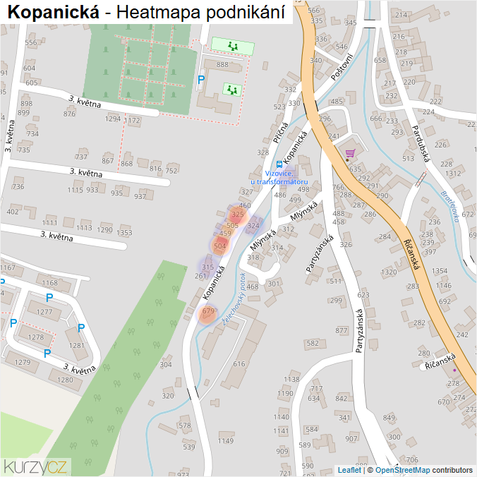 Mapa Kopanická - Firmy v ulici.