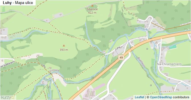 Luhy - mapa ulice