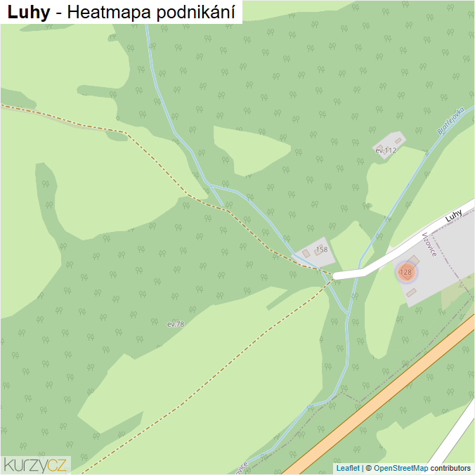 Mapa Luhy - Firmy v ulici.