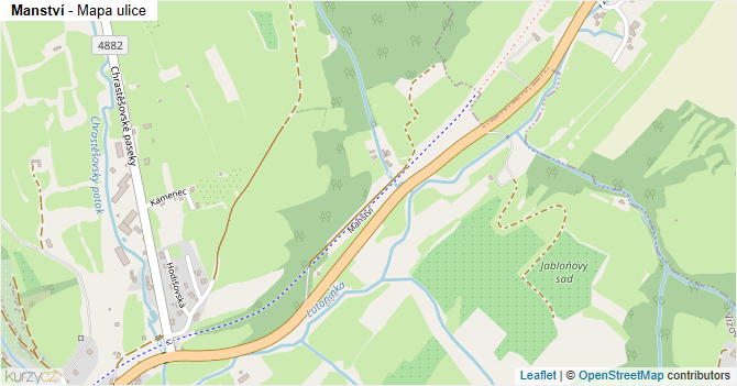 Manství - mapa ulice
