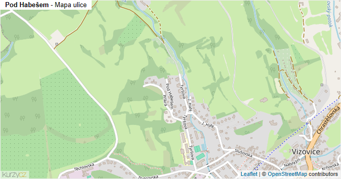 Pod Habešem - mapa ulice