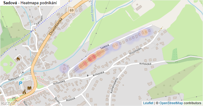 Sadová - mapa podnikání