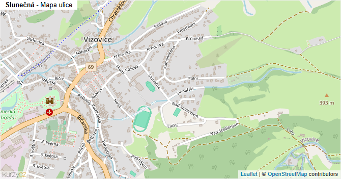 Slunečná - mapa ulice
