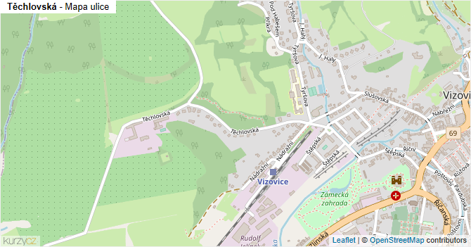 Těchlovská - mapa ulice