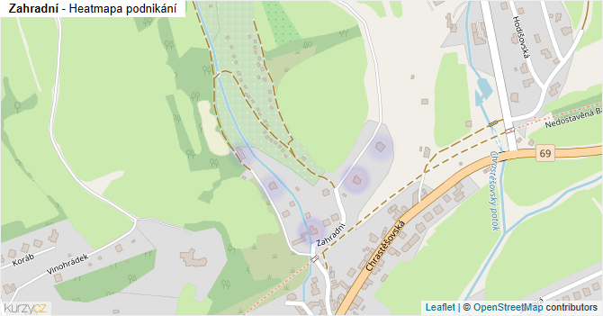 Zahradní - mapa podnikání