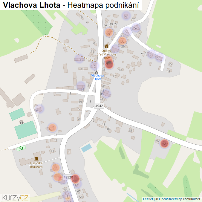 Mapa Vlachova Lhota - Firmy v části obce.
