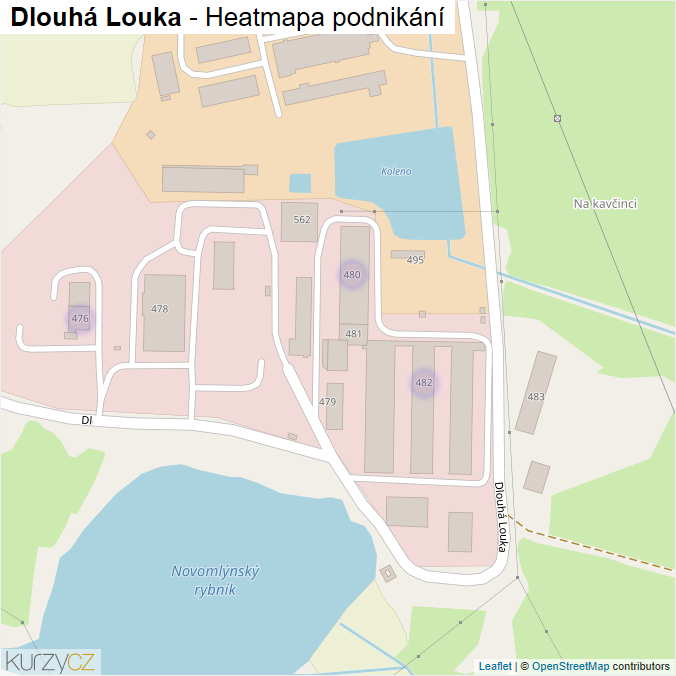 Mapa Dlouhá Louka - Firmy v ulici.