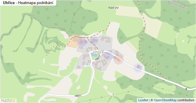 Uhřice - mapa podnikání