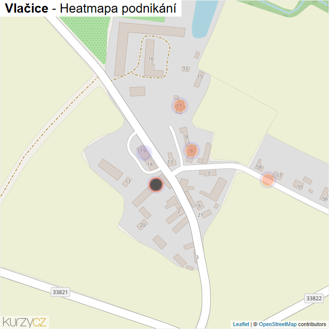 Mapa Vlačice - Firmy v části obce.