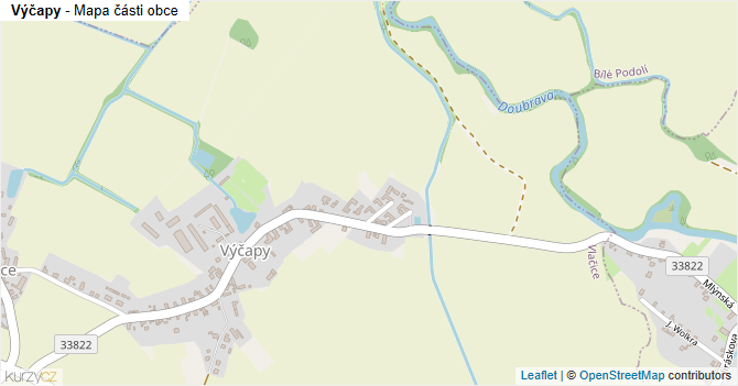 Výčapy - mapa části obce