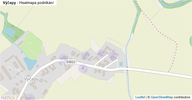Výčapy - mapa podnikání
