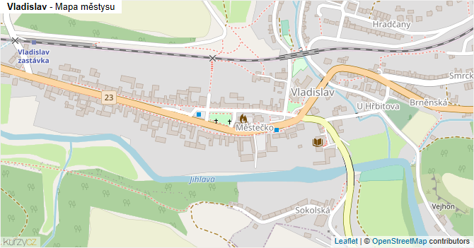 Vladislav - mapa městysu