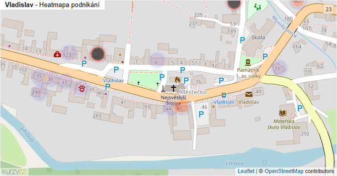 Vladislav - mapa podnikání