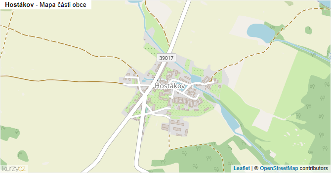Hostákov - mapa části obce