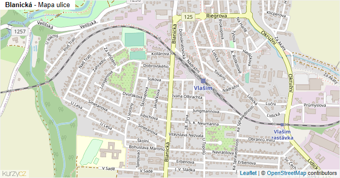 Blanická - mapa ulice