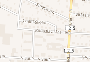 Bohuslava Martinů v obci Vlašim - mapa ulice