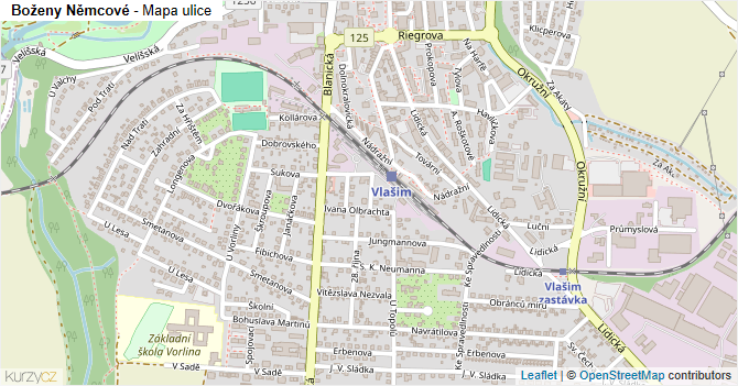 Boženy Němcové - mapa ulice