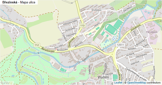 Březinská - mapa ulice