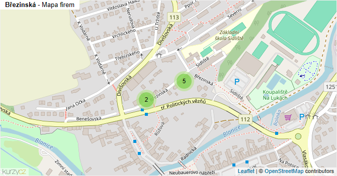 Březinská - mapa firem
