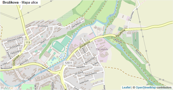 Brožíkova - mapa ulice