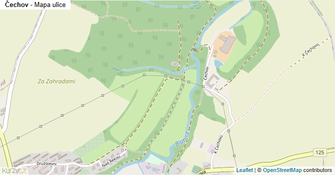 Čechov - mapa ulice