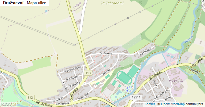 Družstevní - mapa ulice