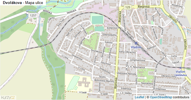 Dvořákova - mapa ulice