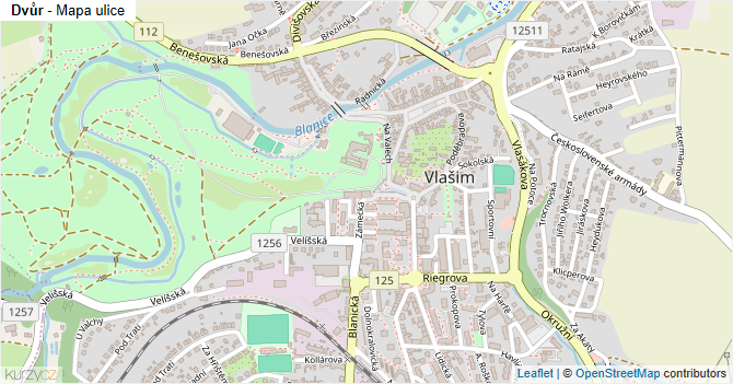 Dvůr - mapa ulice