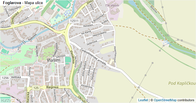 Foglarova - mapa ulice