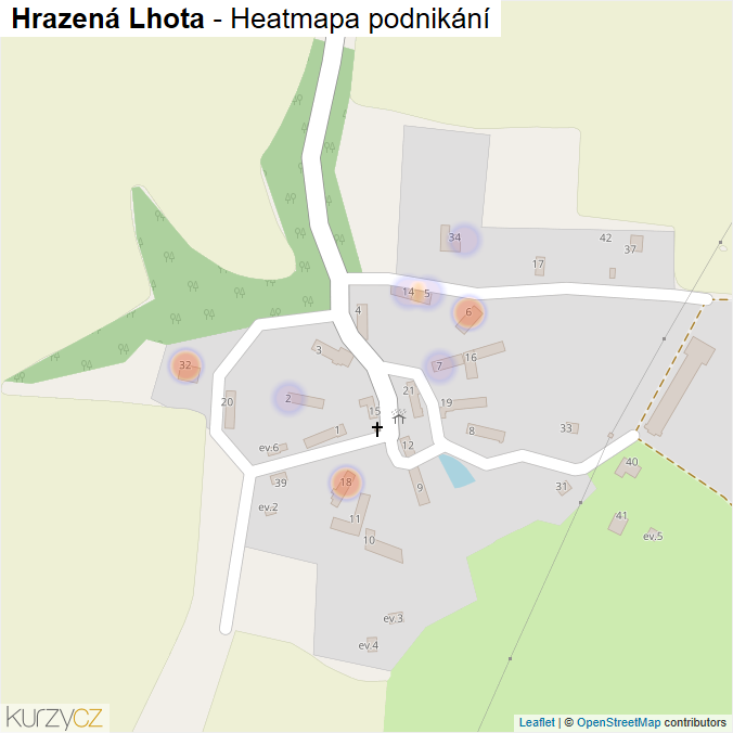 Mapa Hrazená Lhota - Firmy v části obce.