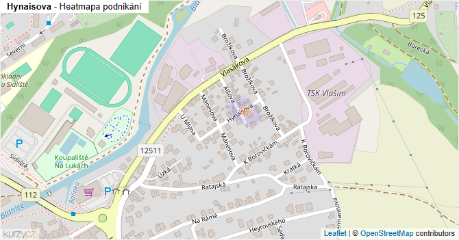 Hynaisova - mapa podnikání