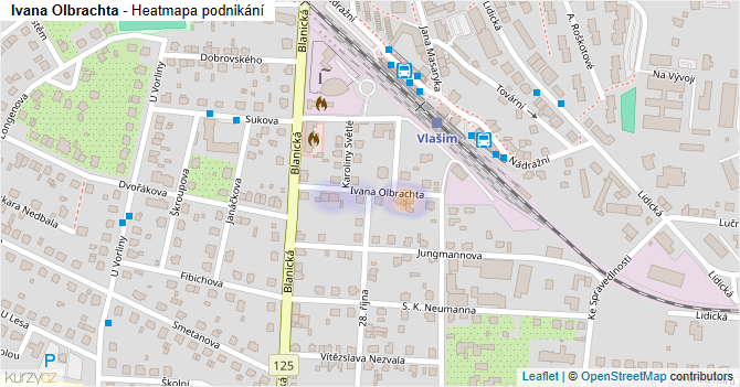 Ivana Olbrachta - mapa podnikání