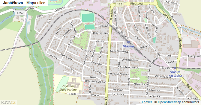 Janáčkova - mapa ulice