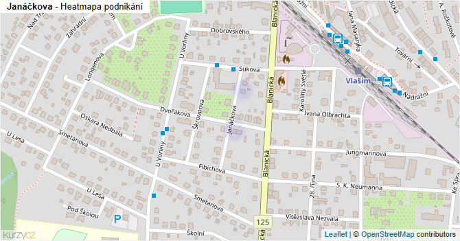 Janáčkova - mapa podnikání