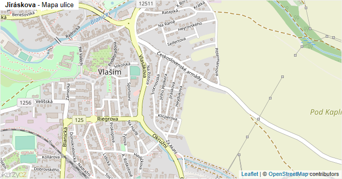 Jiráskova - mapa ulice