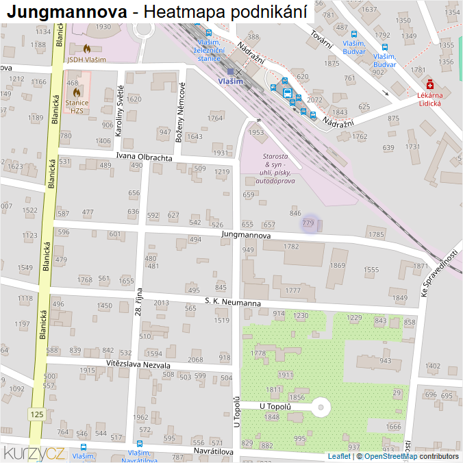 Mapa Jungmannova - Firmy v ulici.