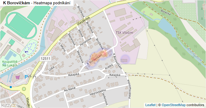 K Borovičkám - mapa podnikání