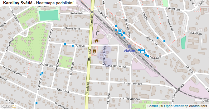 Karoliny Světlé - mapa podnikání
