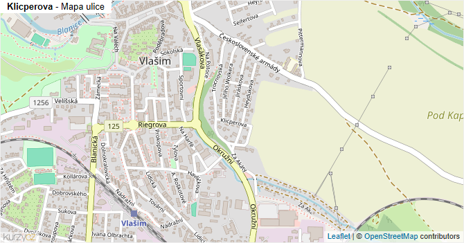 Klicperova - mapa ulice