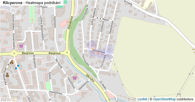 Klicperova - mapa podnikání