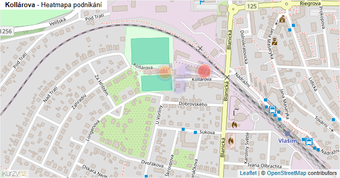Kollárova - mapa podnikání