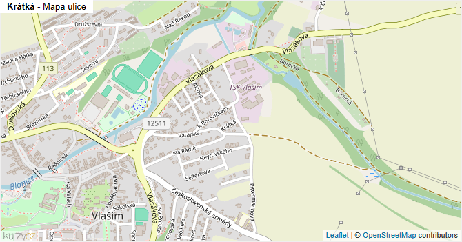 Krátká - mapa ulice