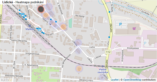 Lidická - mapa podnikání