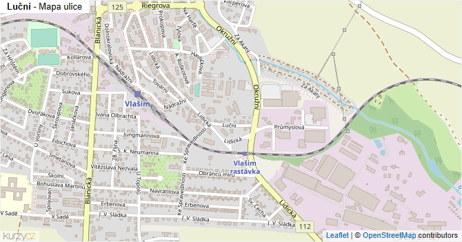 Luční - mapa ulice